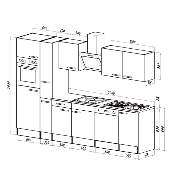 Leziter Mobilă de bucătărie Yorki 310 cu cuptor și cuptor cu microunde [4]