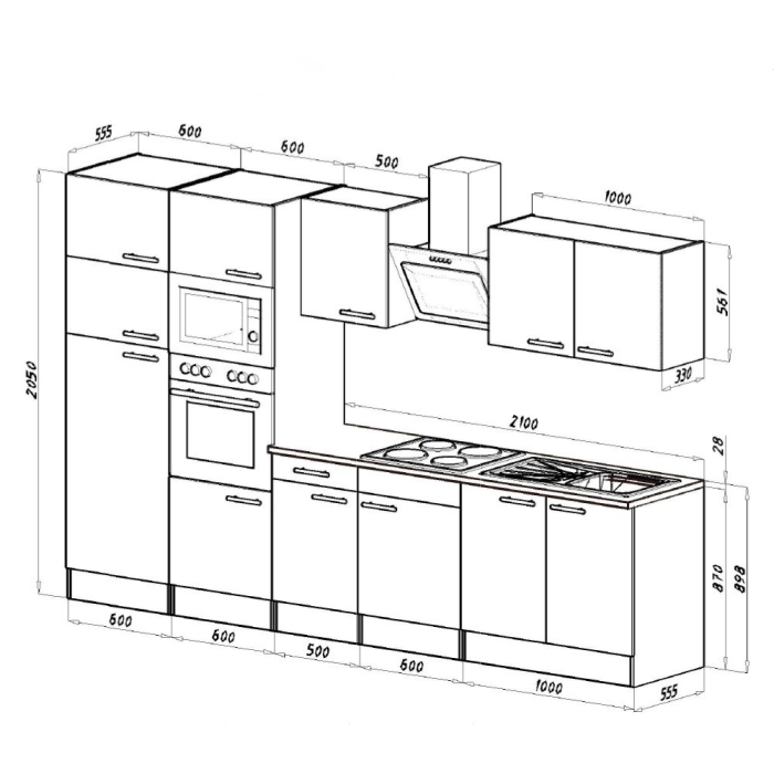 Leziter Mobilă de bucătărie Yorki 330 cu frigider cu congelator superior [6]