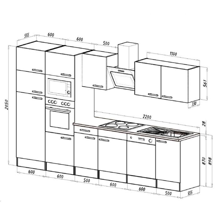 Leziter Mobilă de bucătărie Yorki 340 cu frigider cu congelator superior [6]