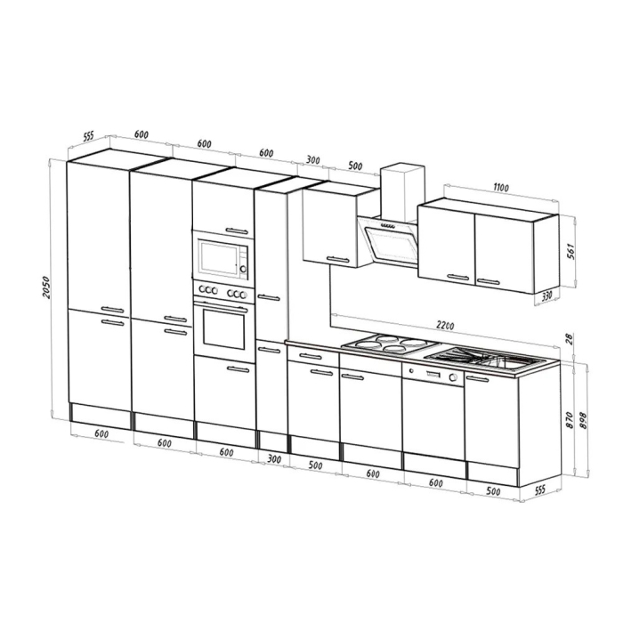 Leziter Mobilă de bucătărie Yorki 430 cu congelator inferior și frigider [4]