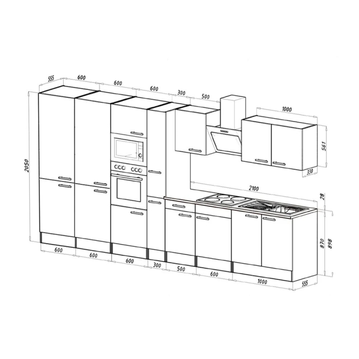 Leziter Mobilă de bucătărie Yorki 430 cu congelator inferior și frigider [2]