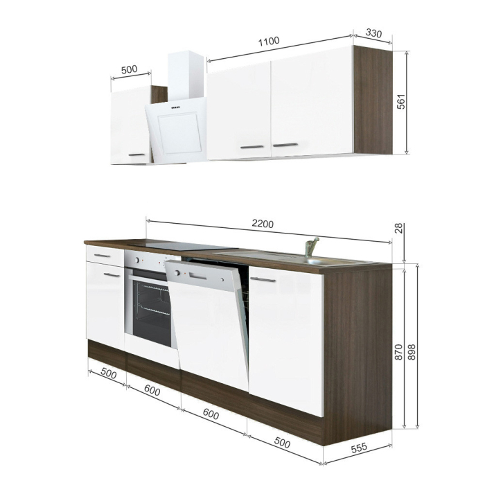 Leziter Mobilier de bucătărie Yorki 220, design cuptor inferior [6]