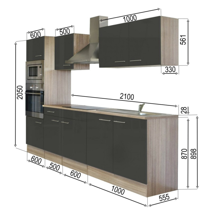 Leziter Mobilier de bucătărie Yorki 270 cu cuptor și cuptor cu microunde [10]