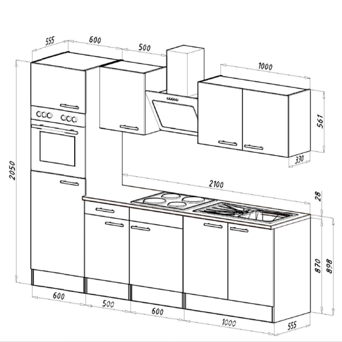 Leziter Mobilier de bucătărie Yorki 270 cu cuptor și cuptor cu microunde [4]