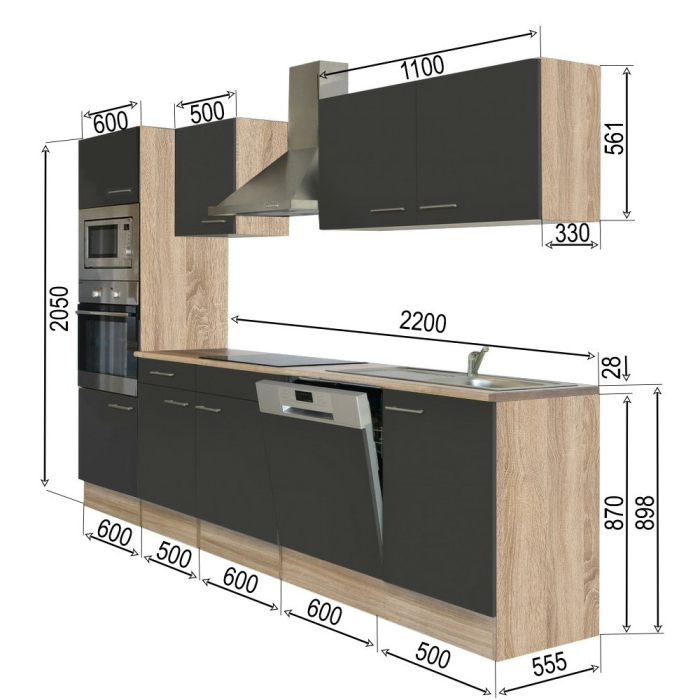 Leziter Mobilier de bucătărie Yorki 280 cu cuptor și cuptor cu microunde [8]