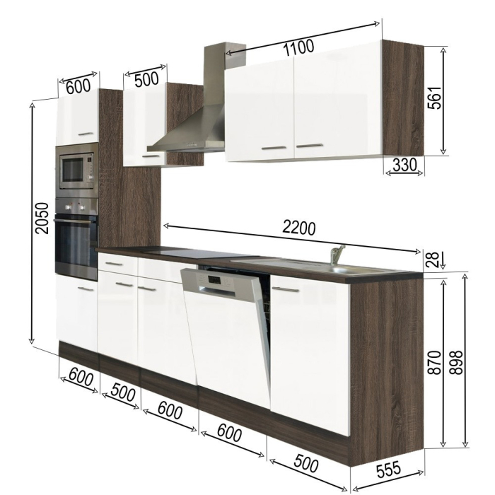 Leziter Mobilier de bucătărie Yorki 280 cu cuptor și cuptor cu microunde [8]