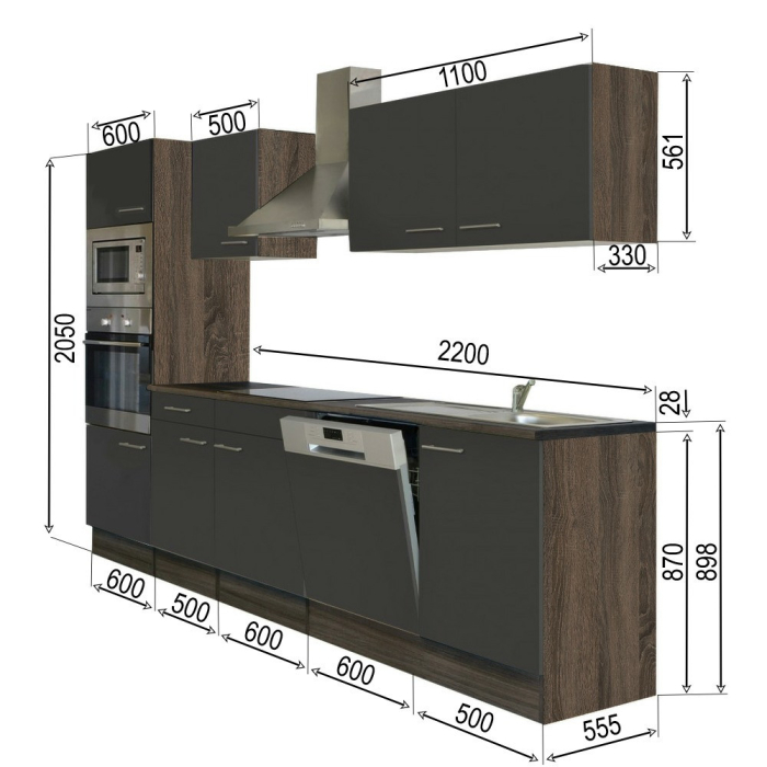 Leziter Mobilier de bucătărie Yorki 280 cu cuptor și cuptor cu microunde [8]
