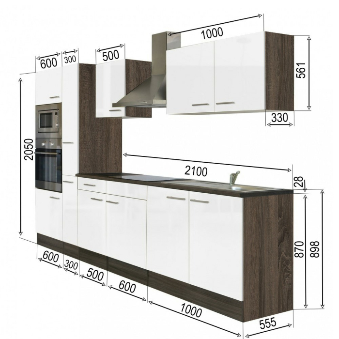 Leziter Mobilier de bucătărie Yorki 300 cu cuptor și cuptor cu microunde [10]