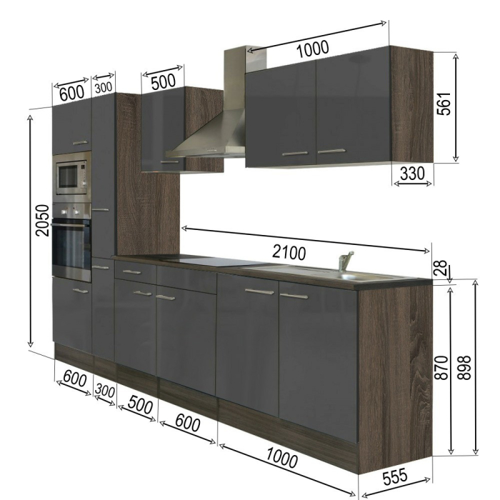 Leziter Mobilier de bucătărie Yorki 300 cu cuptor și cuptor cu microunde [10]