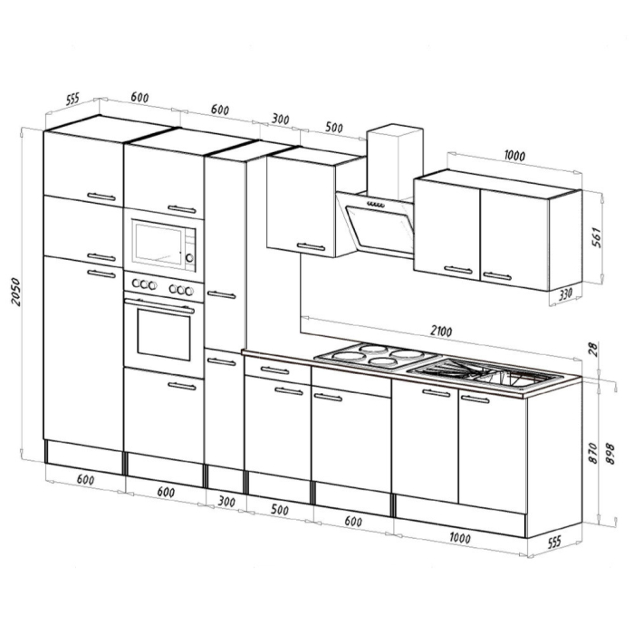 Leziter Mobilier de bucătărie Yorki 360 cu frigider cu congelator superior [4]