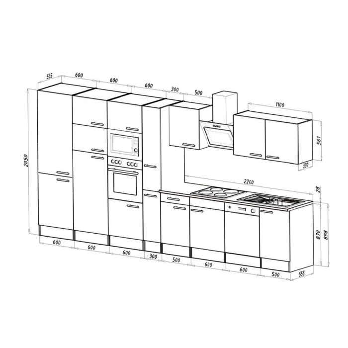 Leziter Mobilier de bucătărie Yorki 430 cu frigider cu congelator superior [2]