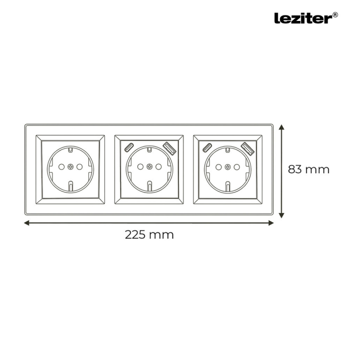Leziter Mufa Nova III cu două conectori USB cu cadru alb [3]