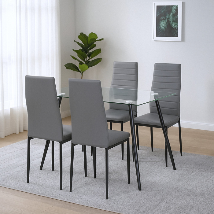 Leziter Nash 4+1 set de sufragerie gri-negru [2]