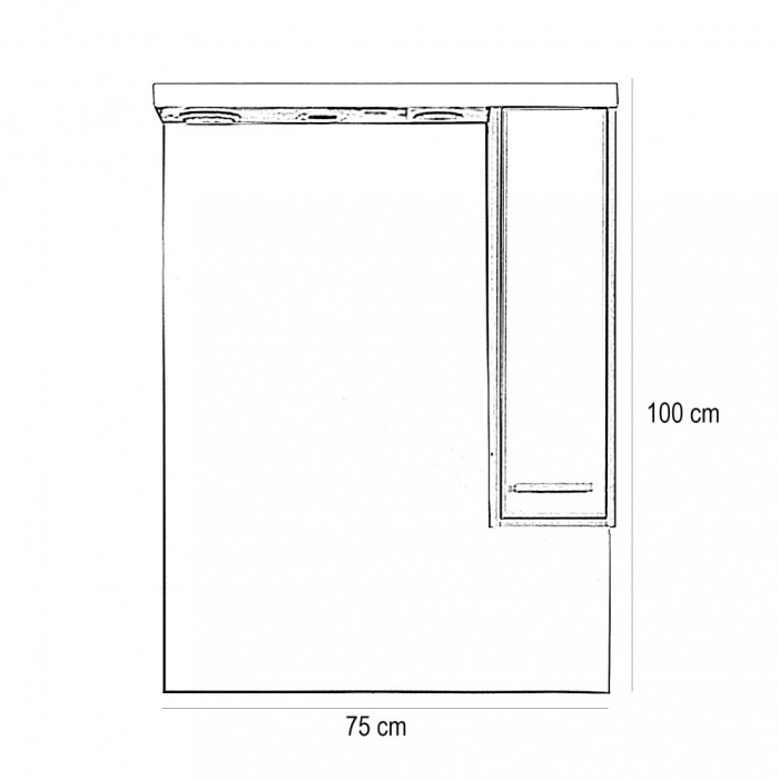Leziter Nerva 75 cm unitate de perete cu oglindă, stejar Sonoma [3]