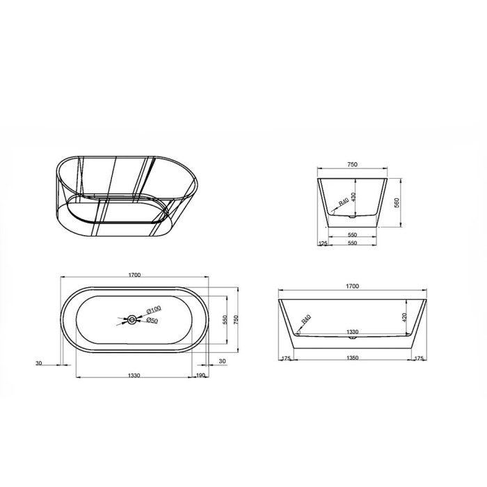 Leziter Noa baie liberă 170x75x56 cm [4]