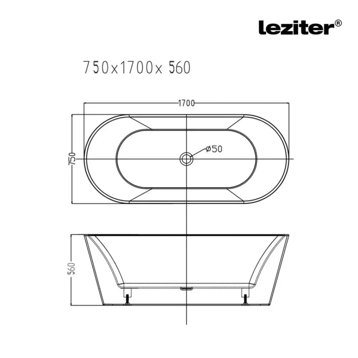 Leziter Noa baie liberă 170x75x56 cm verde măslin [3]