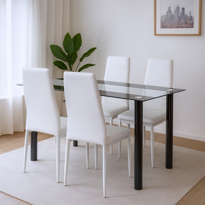 Leziter Norman 4+1 set de sufragerie alb [2]