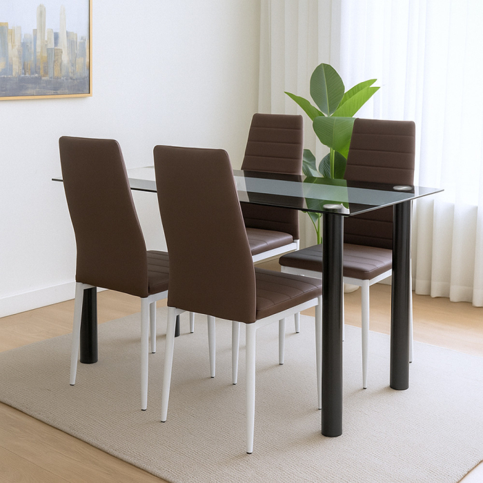 Leziter Norman 4+1 set de sufragerie maro [2]