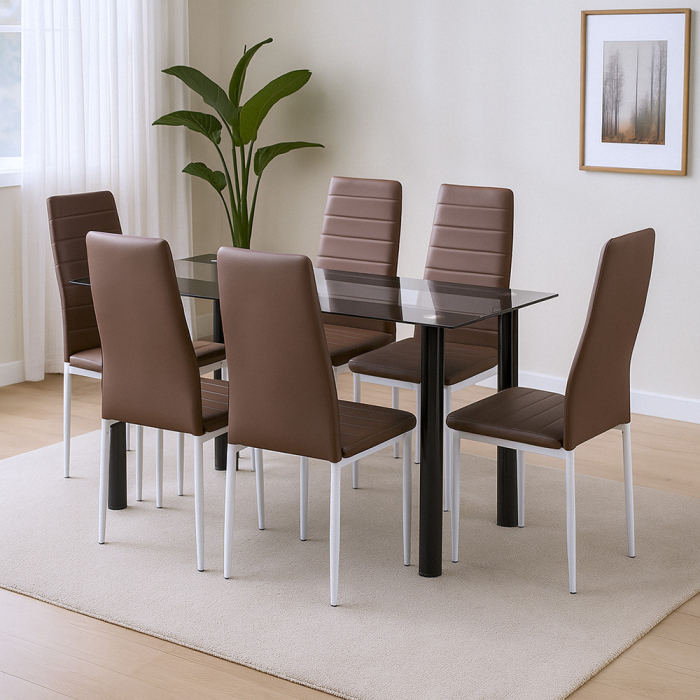 Leziter Norman 6+1 set de luat masa maro [2]