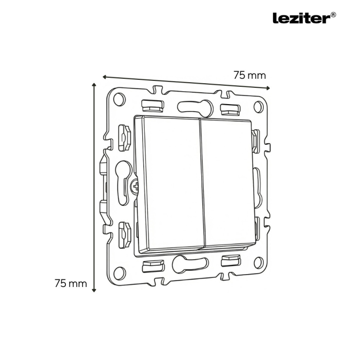 Leziter Nova comutator candelabru fără cadru 105 gri [2]