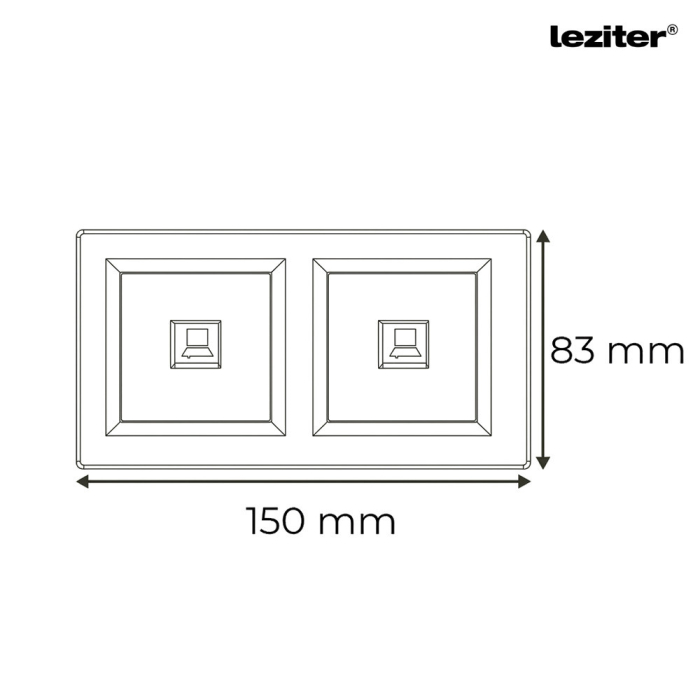 Leziter Nova dublă priză UTP RJA-45 cu cadru alb [3]