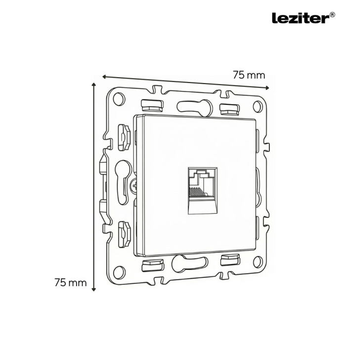 Leziter Nova dublă priză UTP RJA-45 cu cadru gri [3]
