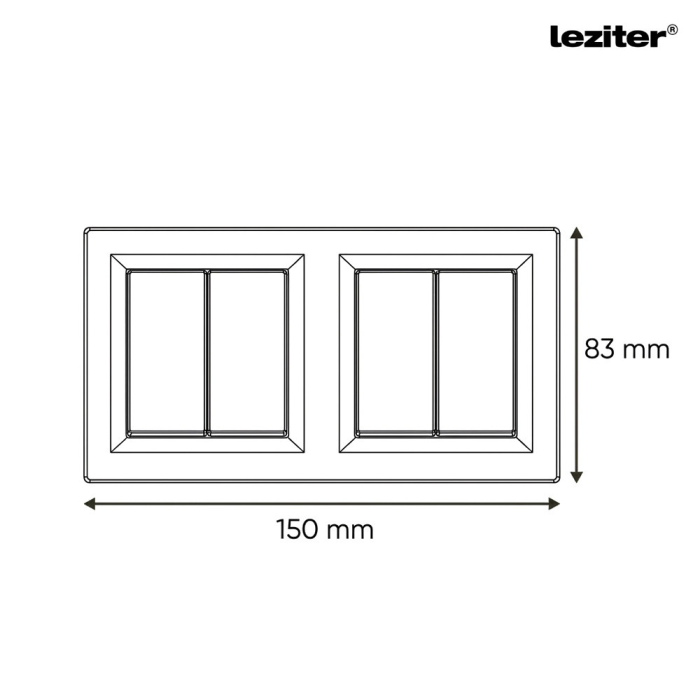 Leziter Nova dublu candelabru comutator 105 cu cadru alb [3]