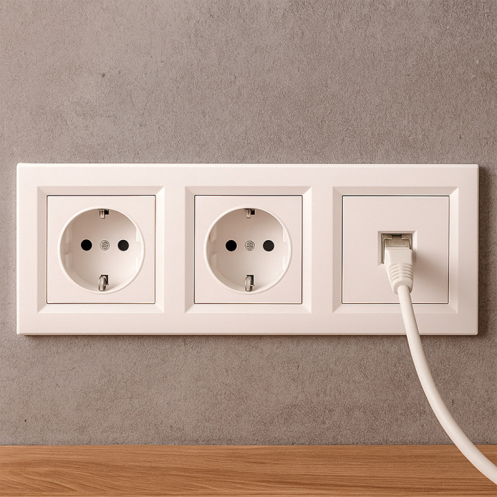 Leziter Nova III două prize cu conector UTP cu cadru alb [2]