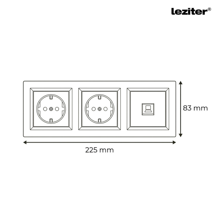 Leziter Nova III două prize cu conector UTP cu cadru alb [3]