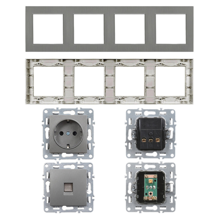 Leziter Nova IV three prize cu conector UTP cu cadru gri [5]
