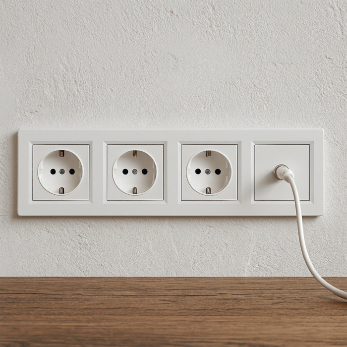 Leziter Nova IV trei prize cu priză TV cu cadru alb [2]