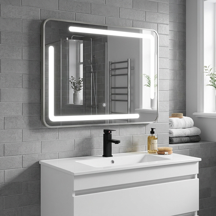 Leziter Padova 80 oglindă cu detector de prezență cu lumină LED și dezumidificator 80x60 cm [2]