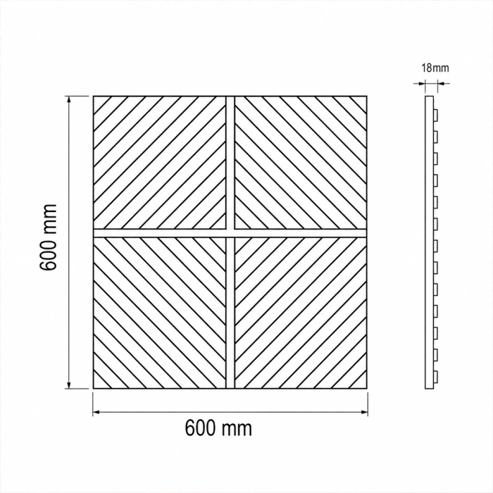 Leziter Panou acustic de perete Deco IX cu aspect de nuc, 60x60x1,8 cm [3]
