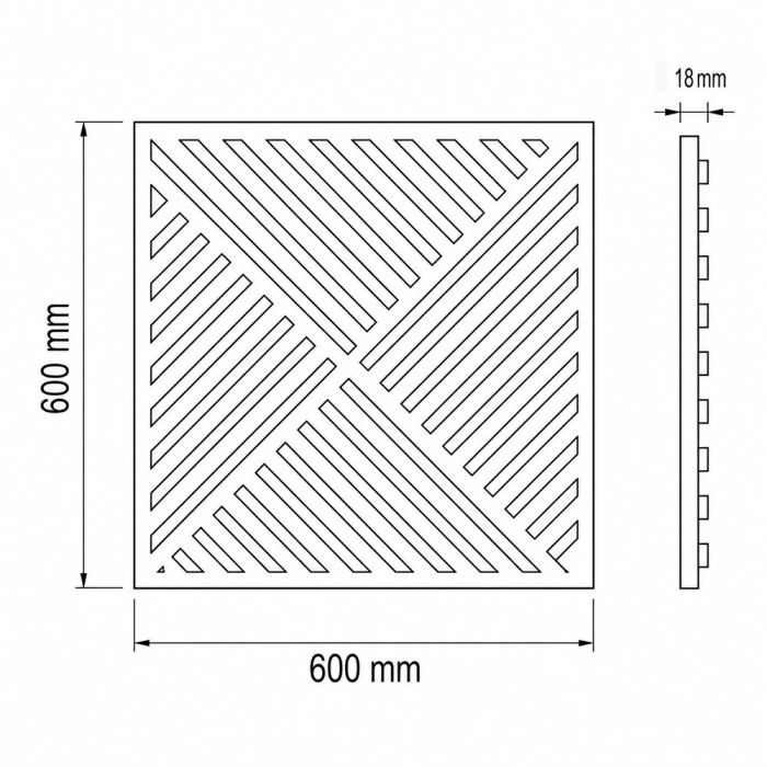 Leziter Panou acustic de perete Deco VIII cu aspect de stejar tratat cu ulei, 60x60x1,8 cm [3]