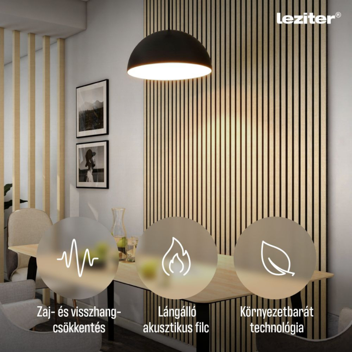 Leziter Panou acustic de perete Deco X cu aspect de bambus, 60x60x1,8 cm [5]