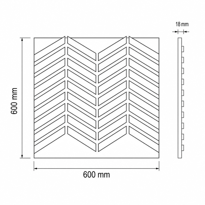 Leziter Panou acustic de perete Deco XII cu aspect de bambus, 60x60x1,8 cm [3]