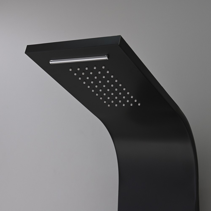 Leziter Panou de duș cu hidromasaj Alegro Black, oțel inoxidabil [6]