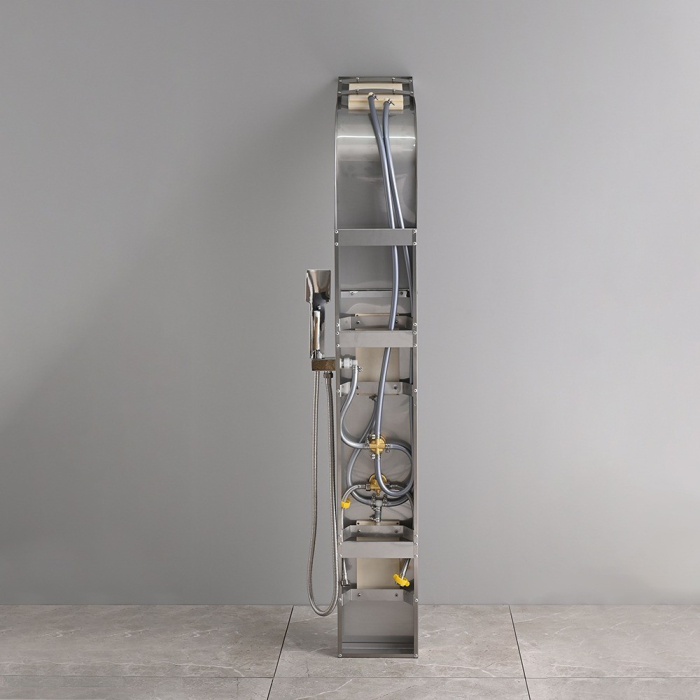 Leziter Panou de duș cu hidromasaj Alegro Silver, oțel inoxidabil [6]