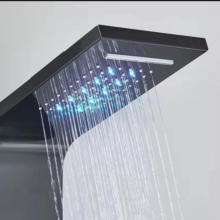 Leziter Panou de duș cu hidromasaj Aquapro negru [7]