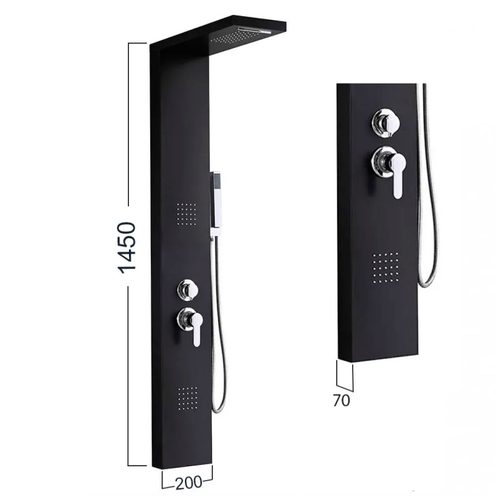 Leziter Panou de duș cu hidromasaj Malaga Black [3]