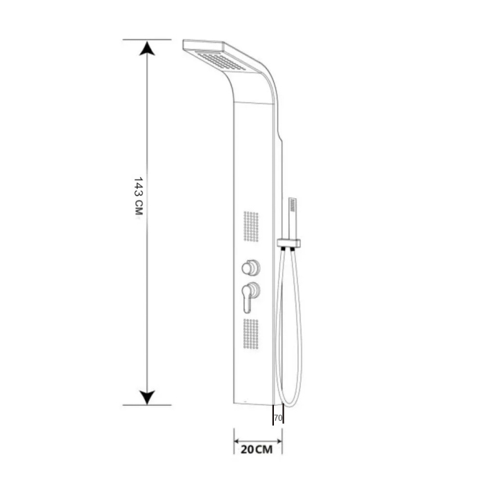 Leziter Panou de duș cu hidromasaj Midi [3]