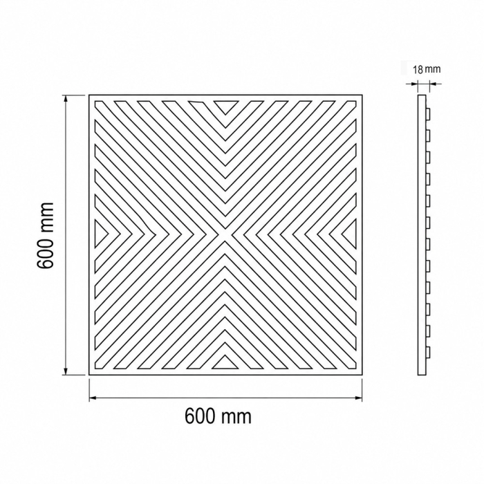 Leziter Panou acustic de perete Deco IV cu aspect de bambus, 60x60x1,8 cm [3]