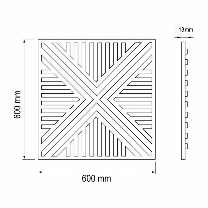 Leziter Panou acustic de perete Deco VII cu aspect de nuc, 60x60x1,8 cm [3]