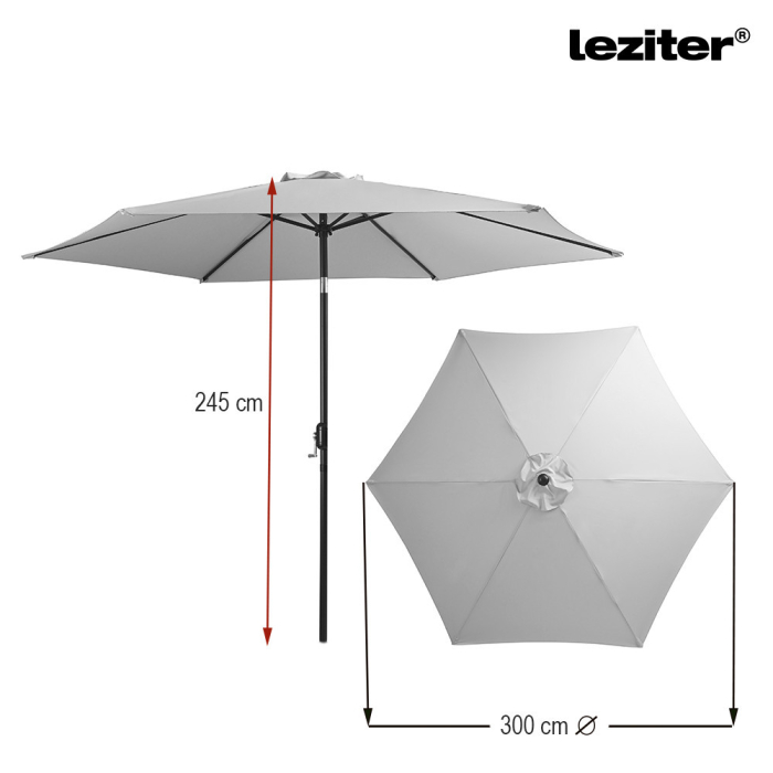 Leziter Parasol de grădină Solari roșu 300 cm [3]