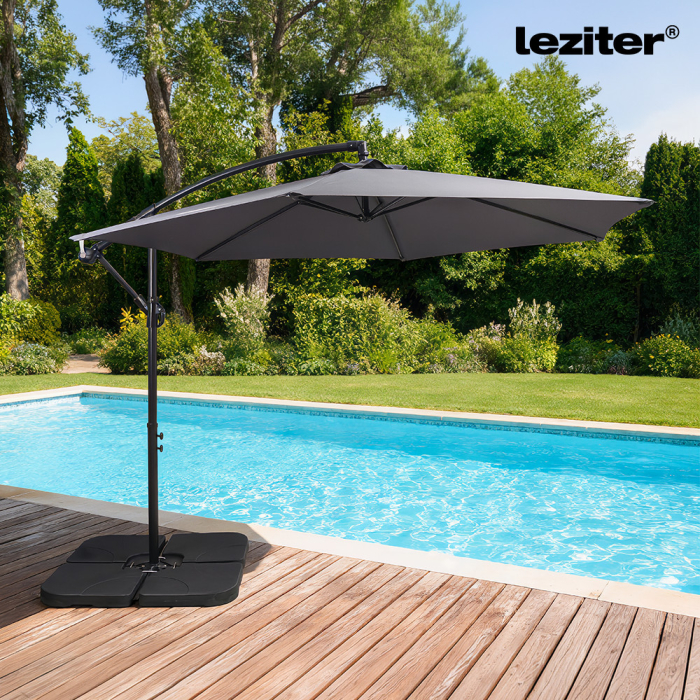 Leziter Parasol de grădină Sunny gri 300 cm [2]
