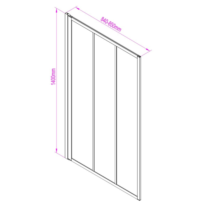 Leziter Paravan de baie Artelo 85x140 cm [3]