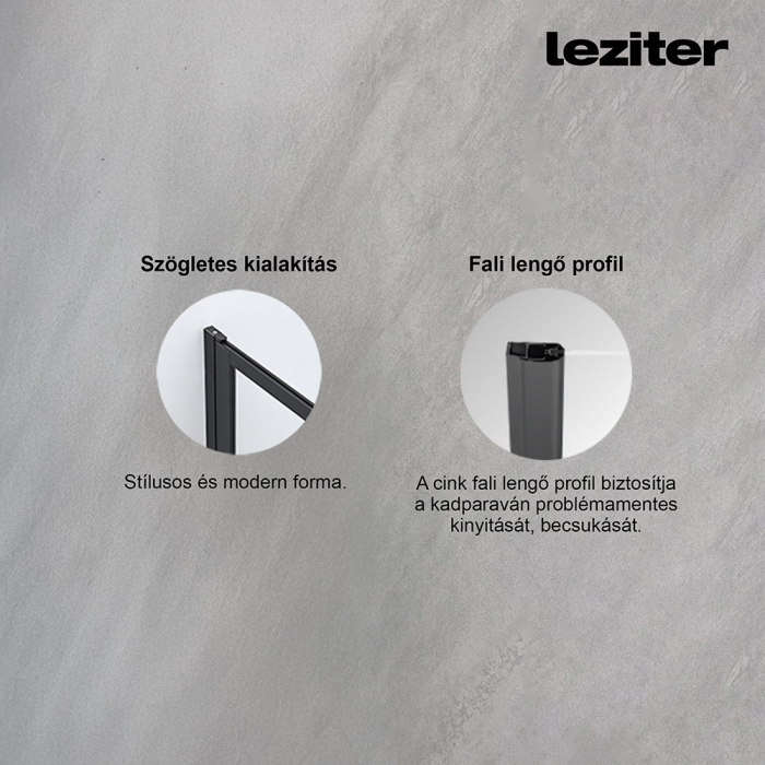 Leziter Paravan de baie Artelo 85x140 cm negru [5]