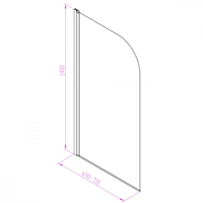 Leziter Paravan de baie Eva 70x140 cm [3]