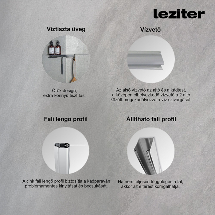 Leziter Paravan de baie Ewony 120x140 cm [4]