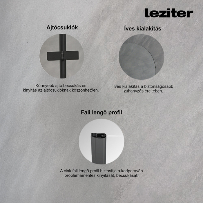 Leziter Paravan de cadă Alor 120x140 cm negru [5]